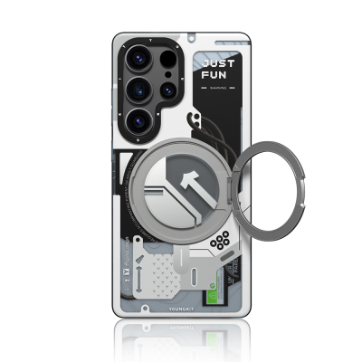 Galaxy S25 Ultra Kılıf M-safe Şarj Özellikli Youngkit 360° Standlı Starship Serisi Kapak - Youngkit