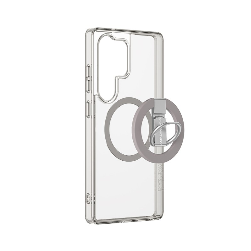 Galaxy S25 Ultra Kılıf M-safe Şarj Özellikli Yüzük Standlı Amazingthing Minimal Grip Serisi Kapak - 4
