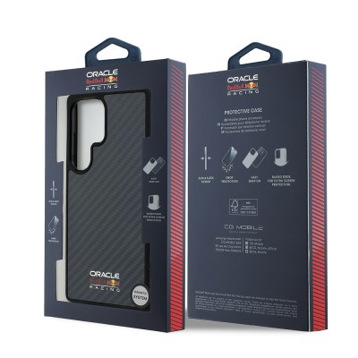 Galaxy S25 Ultra Kılıf Redbull Orjinal Lisanslı M-safe Şarj Özellikli Karbon Fiber Tasarımlı Parlayan Logolu Kapak - 9