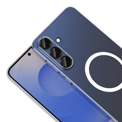 Galaxy S26 FE Kamera Korumalı M-Safe Şarj Özellikli Şeffaf Zore London Sert PC Kapak - 3