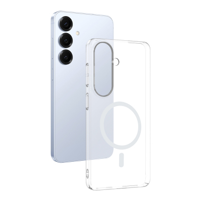 Galaxy S26 Kamera Korumalı M-Safe Şarj Özellikli Şeffaf Zore London Sert PC Kapak - Zore