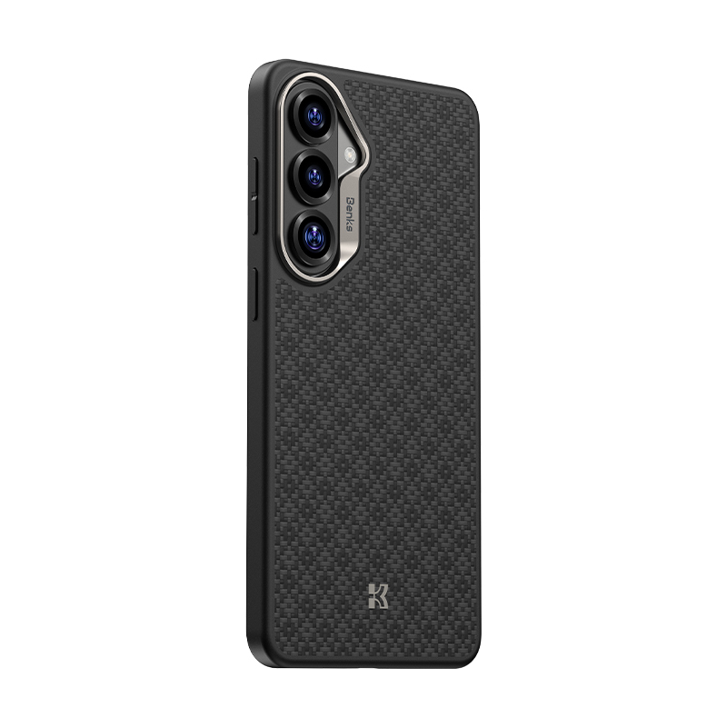 Galaxy S26 Kılıf M-Safe Şarj Özellikli Benks ArmorPro ArmorGrid Serisi Kevlar Kapak - Siyah