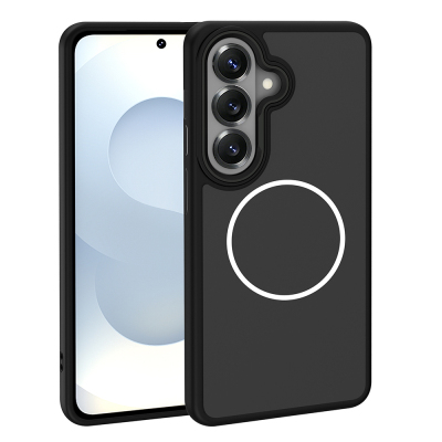 Galaxy S26 Kılıf M-Safe Şarj Özellikli Metal Kamera Çerçeveli Zore Sanremo Silikon Kapak - Zore