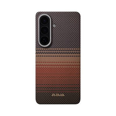 Galaxy S26 Plus Case M-safe Charging Enabled Aramid Fiber Pitaka Tactile Woven Sunset-Moonrise Series Cover - Pitaka