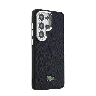 Galaxy S26 Ultra Case, Lacoste Original Licensed, PU Piqué Patterned Back, Iconic Crocodile Metal Logo Cover - 10