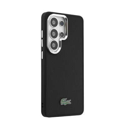 Galaxy S26 Ultra Case, Lacoste Original Licensed, PU Piqué Patterned Back, Iconic Crocodile Metal Logo Cover - 12