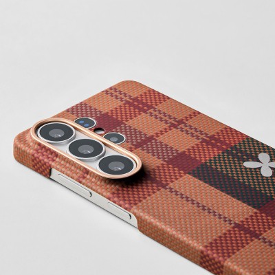 Galaxy S26 Ultra Case M-safe Charging Enabled Aramid Fiber Pitaka Flora in Grid Series Cover - 12