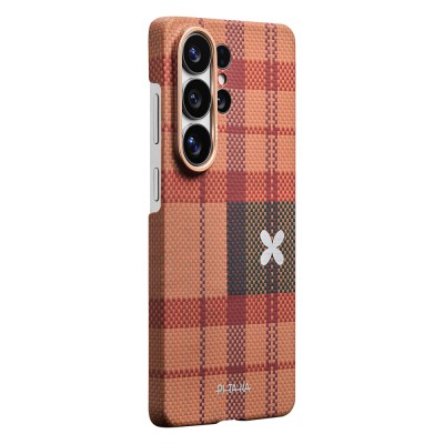 Galaxy S26 Ultra Case M-safe Charging Enabled Aramid Fiber Pitaka Flora in Grid Series Cover - 16