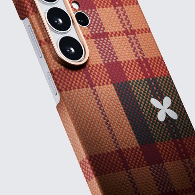 Galaxy S26 Ultra Case M-safe Charging Enabled Aramid Fiber Pitaka Flora in Grid Series Cover - 19