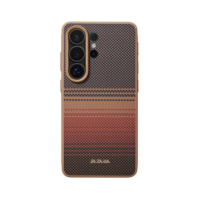 Galaxy S26 Ultra Case M-safe Charging Enabled Pitaka Tactile Woven Sunset-Moonrise Aramid Cairn Series Cover - Pitaka