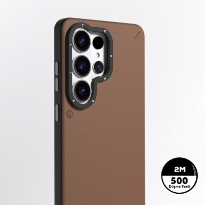 Galaxy S26 Ultra Case with M-safe Charging Feature Simple Matte Leather Design Youngkit Tech Fashion Series Cover - 8