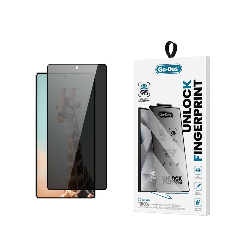 Galaxy S26 Ultra Go Des GD-001 Parmak İzi Bırakmayan Privacy 9H Temperli HD Cam Hayalet Ekran Koruyucu - 1