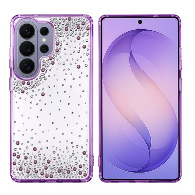 Galaxy S26 Ultra Kılıf Airbag Tasarımlı Damla Taşlı Şeffaf Zore Pera Silikon Kapak - 3