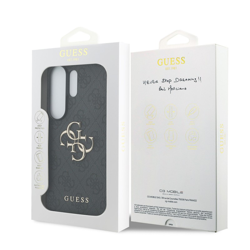 Galaxy S26 Ultra Kılıf Guess Orjinal Lisanslı PU Deri Büyük Metal Logo Dizaynlı Kapak - 8