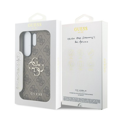 Galaxy S26 Ultra Kılıf Guess Orjinal Lisanslı PU Deri Büyük Metal Logo Dizaynlı Kapak - 16
