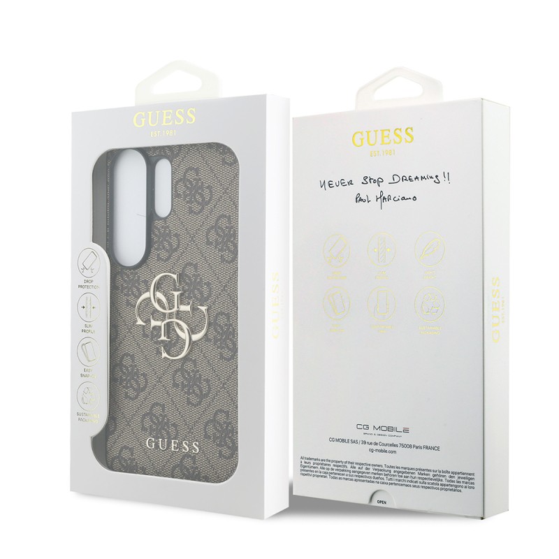Galaxy S26 Ultra Kılıf Guess Orjinal Lisanslı PU Deri Büyük Metal Logo Dizaynlı Kapak - 16