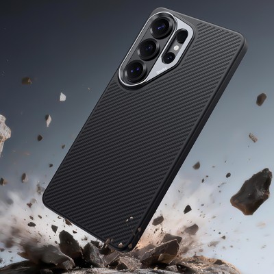 Galaxy S26 Ultra Kılıf Karbon Fiber M-safe Şarj Özellikli Benks Hybrid ArmorPro 600D Kevlar Kapak - 9