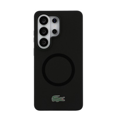 Galaxy S26 Ultra Kılıf Lacoste Orjinal Lisanslı M-safe Şarj Özellikli İkonik Logolu Metal Kamera Çerçeveli Silikon Kapak - 3