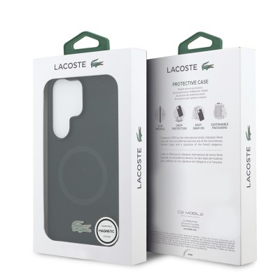 Galaxy S26 Ultra Kılıf Lacoste Orjinal Lisanslı M-safe Şarj Özellikli İkonik Logolu Metal Kamera Çerçeveli Silikon Kapak - 8