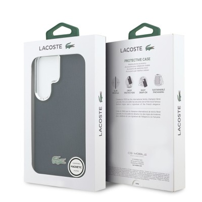 Galaxy S26 Ultra Kılıf Lacoste Orjinal Lisanslı PU Pike Desenli Arka Yüzey İkonik Timsah Metal Logolu Kapak - 22