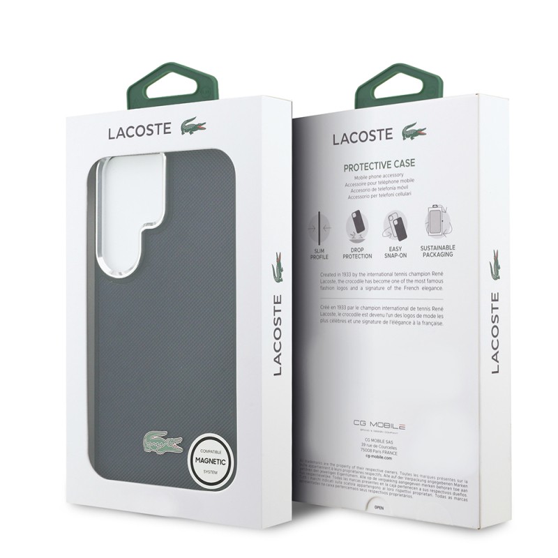 Galaxy S26 Ultra Kılıf Lacoste Orjinal Lisanslı PU Pike Desenli Arka Yüzey İkonik Timsah Metal Logolu Kapak - 22