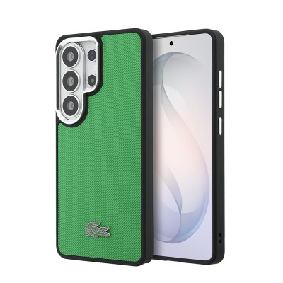 Galaxy S26 Ultra Kılıf Lacoste Orjinal Lisanslı PU Pike Desenli Arka Yüzey İkonik Timsah Metal Logolu Kapak - 2