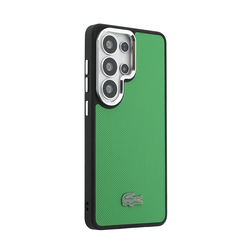 Galaxy S26 Ultra Kılıf Lacoste Orjinal Lisanslı PU Pike Desenli Arka Yüzey İkonik Timsah Metal Logolu Kapak - 11