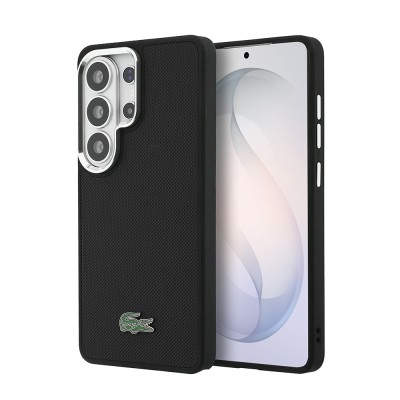 Galaxy S26 Ultra Kılıf Lacoste Orjinal Lisanslı PU Pike Desenli Arka Yüzey İkonik Timsah Metal Logolu Kapak - 3
