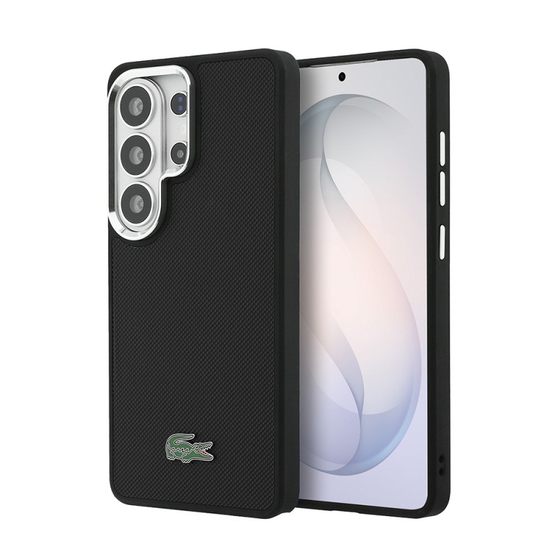 Galaxy S26 Ultra Kılıf Lacoste Orjinal Lisanslı PU Pike Desenli Arka Yüzey İkonik Timsah Metal Logolu Kapak - 3