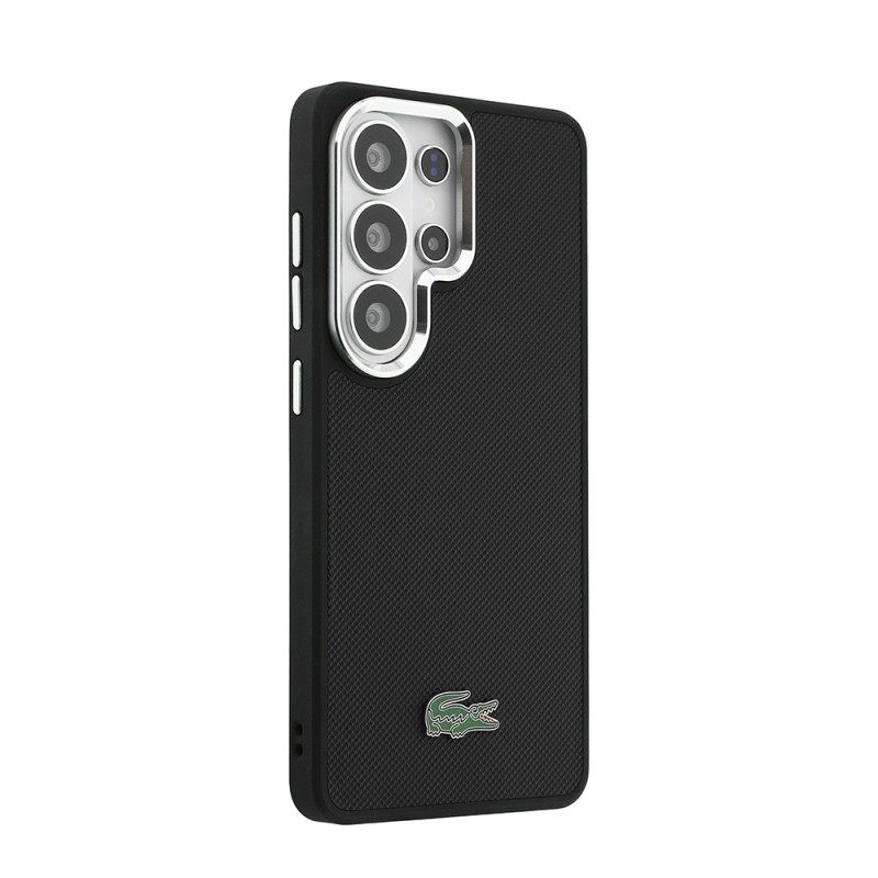 Galaxy S26 Ultra Kılıf Lacoste Orjinal Lisanslı PU Pike Desenli Arka Yüzey İkonik Timsah Metal Logolu Kapak - 12
