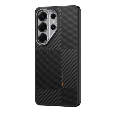 Galaxy S26 Ultra Kılıf M-safe Şarj Özellikli 600D Metal Kamera Çerçeveli Raptic Aramid Dual Serisi Karbon Kapak - 2