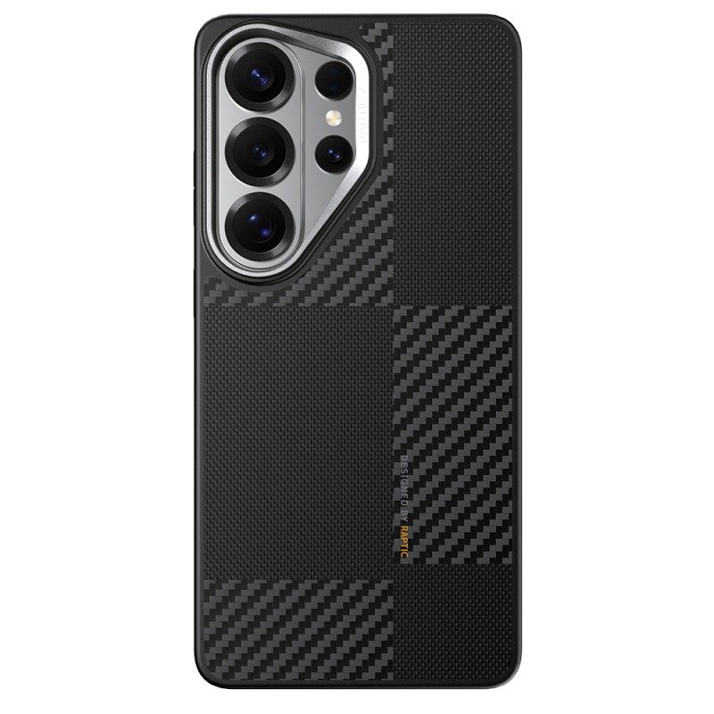 Galaxy S26 Ultra Kılıf M-safe Şarj Özellikli 600D Metal Kamera Çerçeveli Raptic Aramid Dual Serisi Karbon Kapak - 1