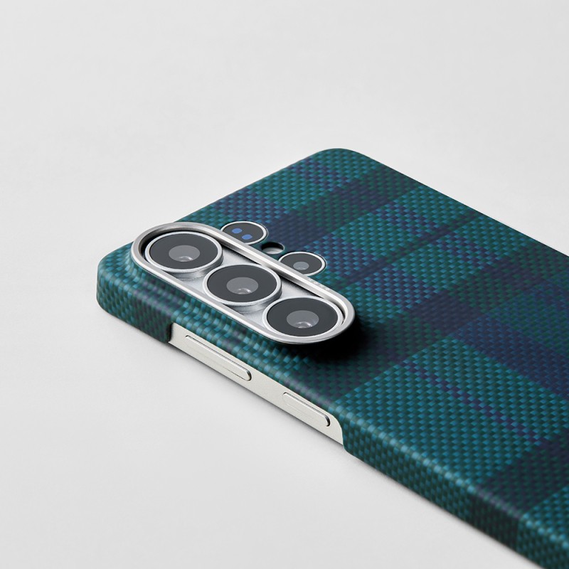 Galaxy S26 Ultra Kılıf M-safe Şarj Özellikli Aramid Karbon Fiber Pitaka Flora in Grid Serisi Kapak - 8