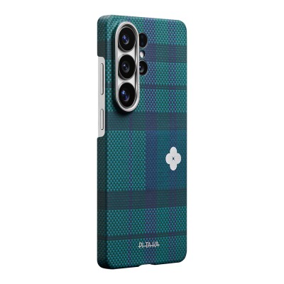 Galaxy S26 Ultra Kılıf M-safe Şarj Özellikli Aramid Karbon Fiber Pitaka Flora in Grid Serisi Kapak - 2