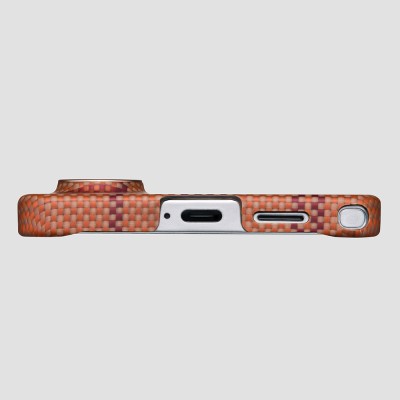 Galaxy S26 Ultra Kılıf M-safe Şarj Özellikli Aramid Karbon Fiber Pitaka Flora in Grid Serisi Kapak - 11