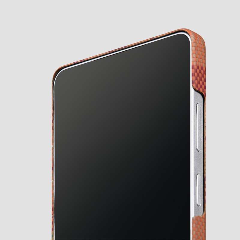 Galaxy S26 Ultra Kılıf M-safe Şarj Özellikli Aramid Karbon Fiber Pitaka Flora in Grid Serisi Kapak - 13