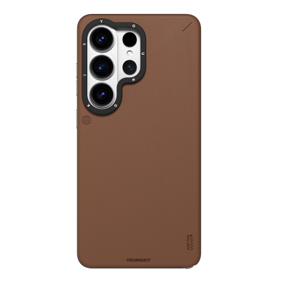 Galaxy S26 Ultra Kılıf M-safe Şarj Özellikli Basit Mat Deri Desenli Youngkit Tech Fashion Serisi Kapak - Youngkit