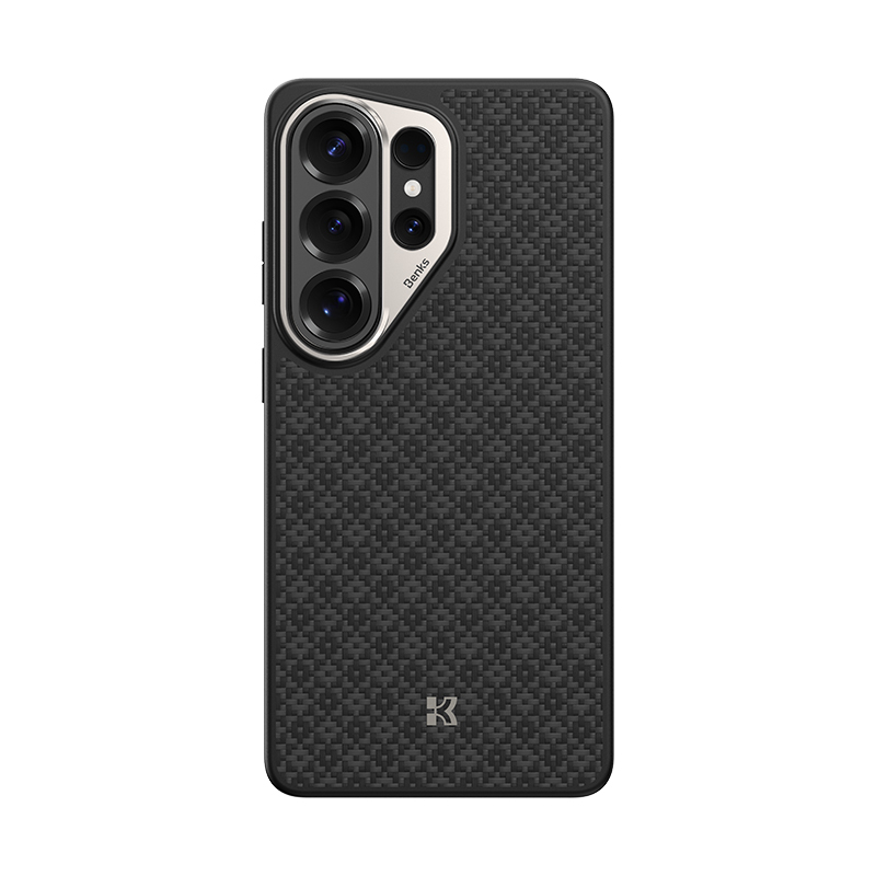 Galaxy S26 Ultra Kılıf M-Safe Şarj Özellikli Benks ArmorPro ArmorGrid Serisi Kevlar Kapak - Siyah