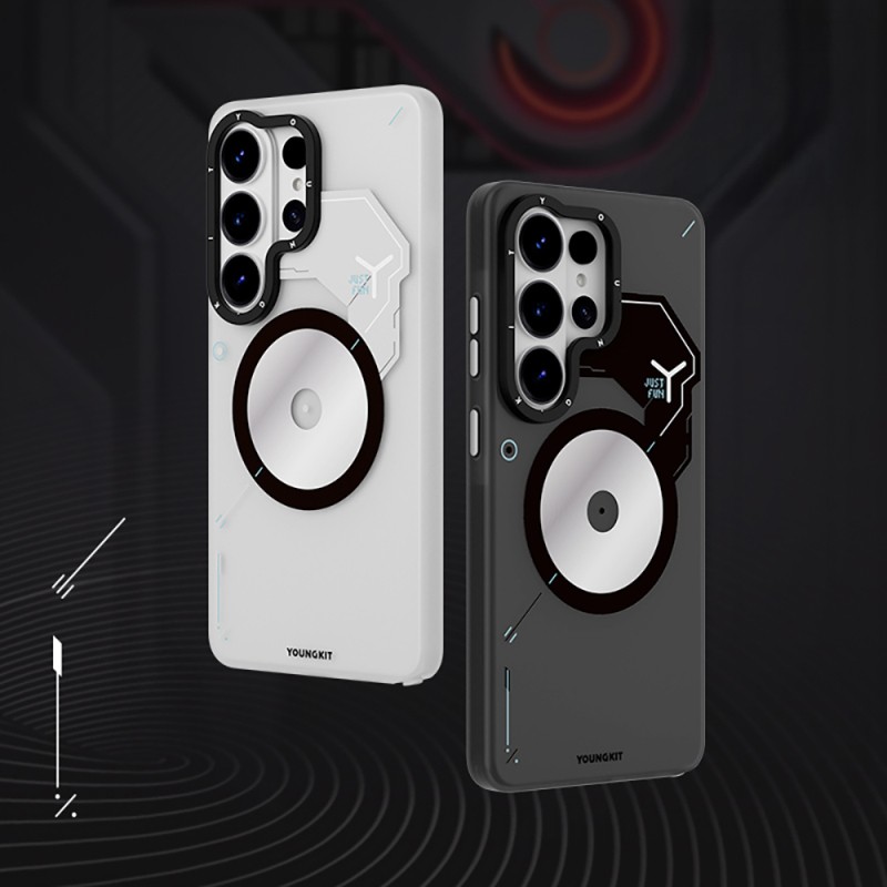 Galaxy S26 Ultra Kılıf M-safe Şarj Özellikli Disk Desenli Youngkit Disc Battle Kapak - 8