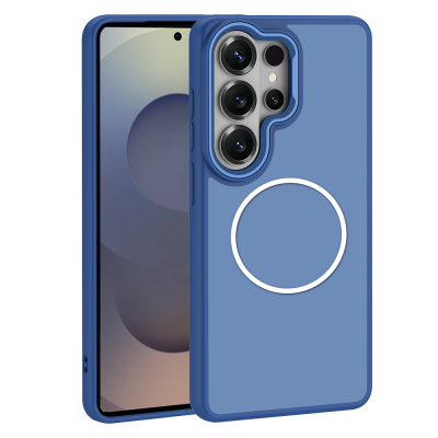 Galaxy S26 Ultra Kılıf M-Safe Şarj Özellikli Metal Kamera Çerçeveli Zore Sanremo Silikon Kapak - Zore