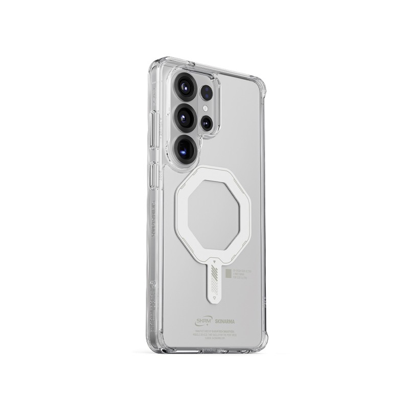 Galaxy S26 Ultra Kılıf M-safe Şarj Özellikli Şeffaf Airbag Tasarımlı Skinarma Saido Mag-Charge Nightglow Kapak - 3