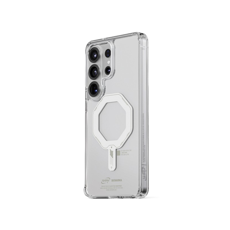 Galaxy S26 Ultra Kılıf M-safe Şarj Özellikli Şeffaf Airbag Tasarımlı Skinarma Saido Mag-Charge Nightglow Kapak - 4