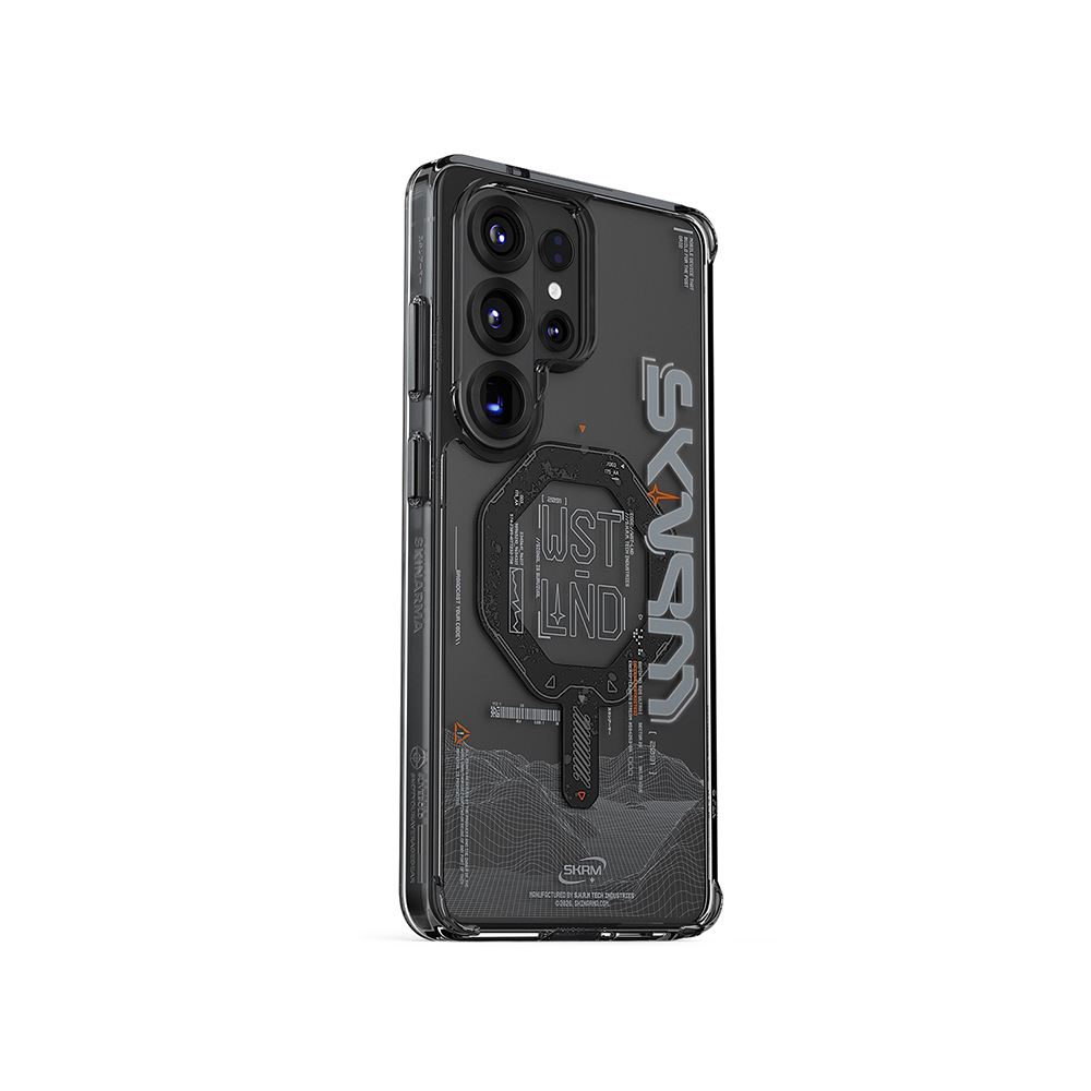 Galaxy S26 Ultra Kılıf M-safe Şarj Özellikli Yazı Desenli Airbag Tasarımlı Skinarma Sonix Kapak - Siyah