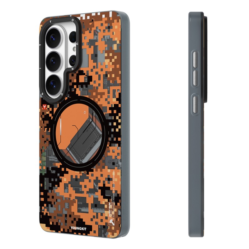Galaxy S26 Ultra Kılıf M-Safe Şarj Özellikli Youngkit Camouflage Sykell Serisi Kapak - 6
