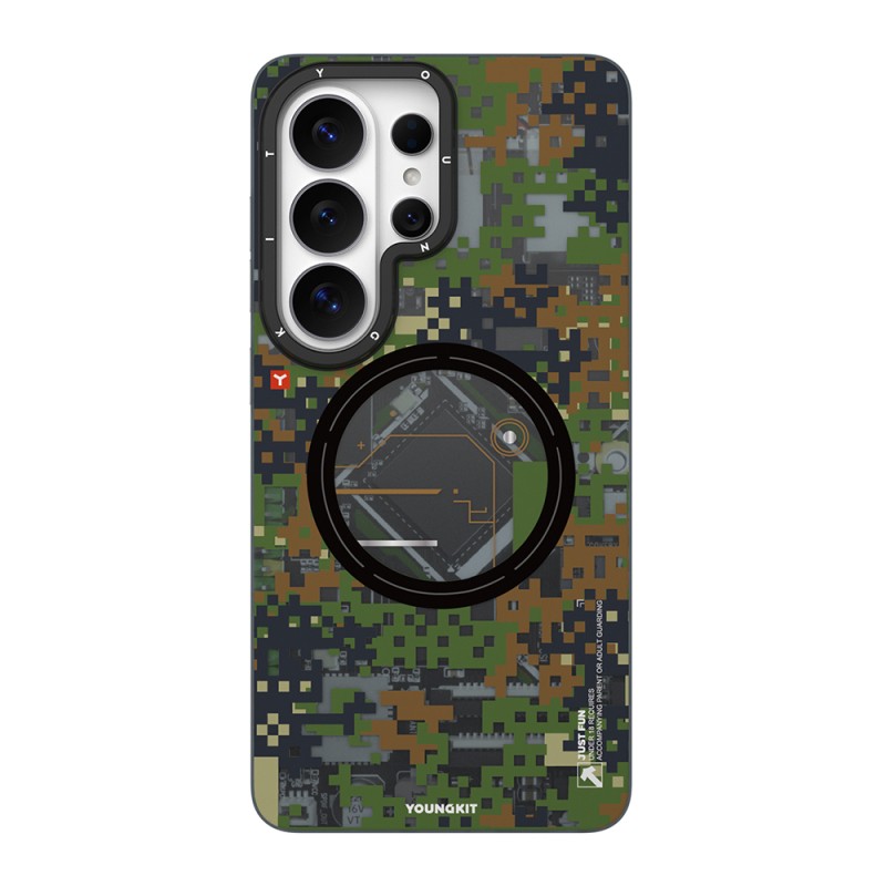 Galaxy S26 Ultra Kılıf M-Safe Şarj Özellikli Youngkit Camouflage Sykell Serisi Kapak - 2