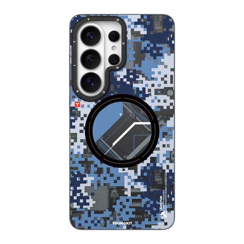 Galaxy S26 Ultra Kılıf M-Safe Şarj Özellikli Youngkit Camouflage Sykell Serisi Kapak - 3