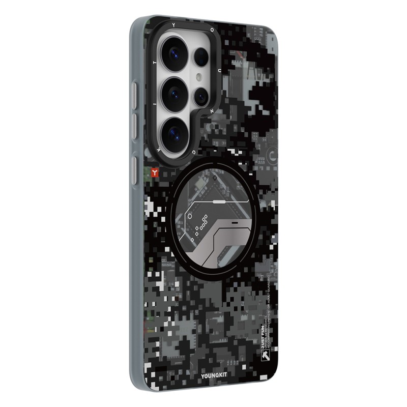 Galaxy S26 Ultra Kılıf M-Safe Şarj Özellikli Youngkit Camouflage Sykell Serisi Kapak - 14