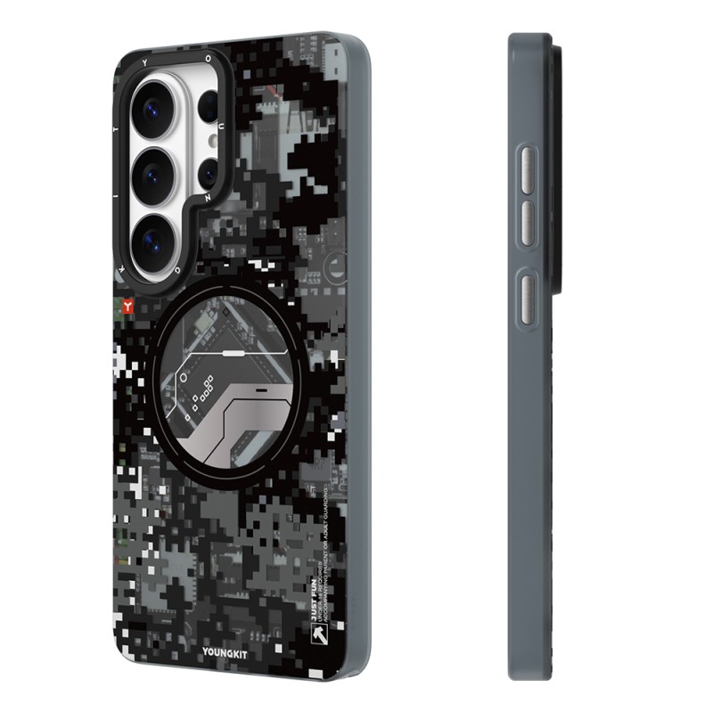Galaxy S26 Ultra Kılıf M-Safe Şarj Özellikli Youngkit Camouflage Sykell Serisi Kapak - 15