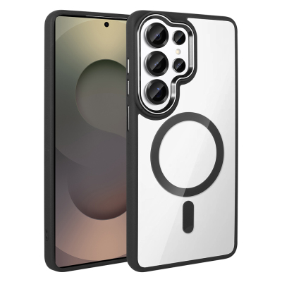 Galaxy S26 Ultra Kılıf M-safe Şarj Özellikli Zore Krom M-safe Silikon Kapak - Zore