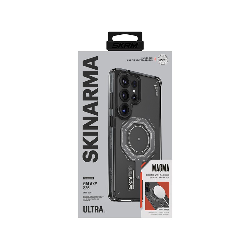 Galaxy S26 Ultra Kılıf Skinarma M-safe Şarj Özellikli Airbag Tasarımlı Magma Kapak - 6